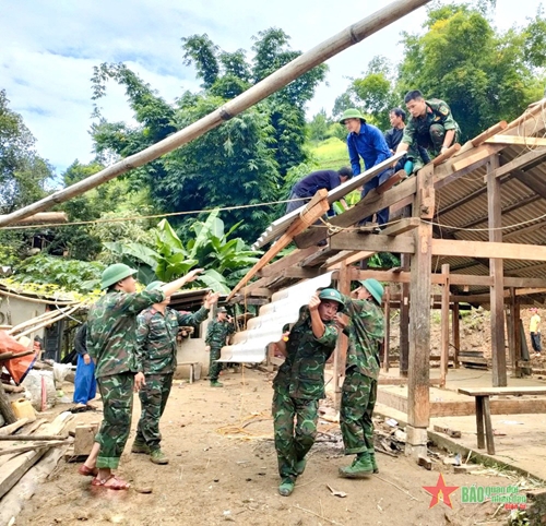 Bộ đội Sư đoàn 316 hoàn thành nhiệm vụ khắc phục hậu quả do mưa lũ tại huyện Mù Cang Chải, tỉnh Yên Bái